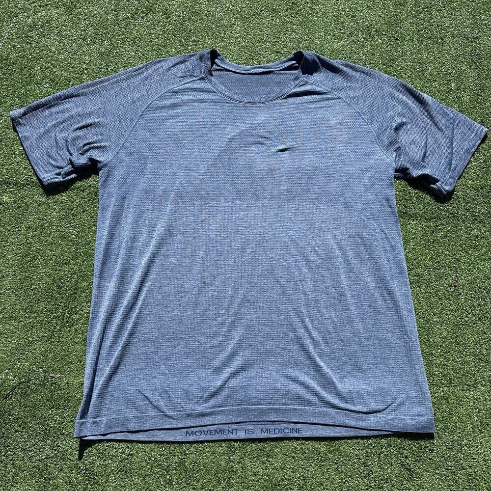 Lululemon Men's Metal Vent Tech 2.0 T-Shirt Size XXL Blue Training Running EUC